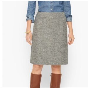 Talbots Skirt Wool Grey Pockets Tweed Academic Petite Classic Winter sweater